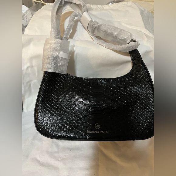 MICHAEL KORS Piper Snake-Embossed Leather Shoulder Bag MSRP$378 Great Reviews - Picture 2 of 8